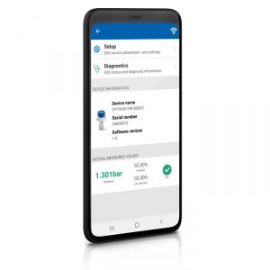 Appen OPTICHECK Pressure Mobile på en smartphone