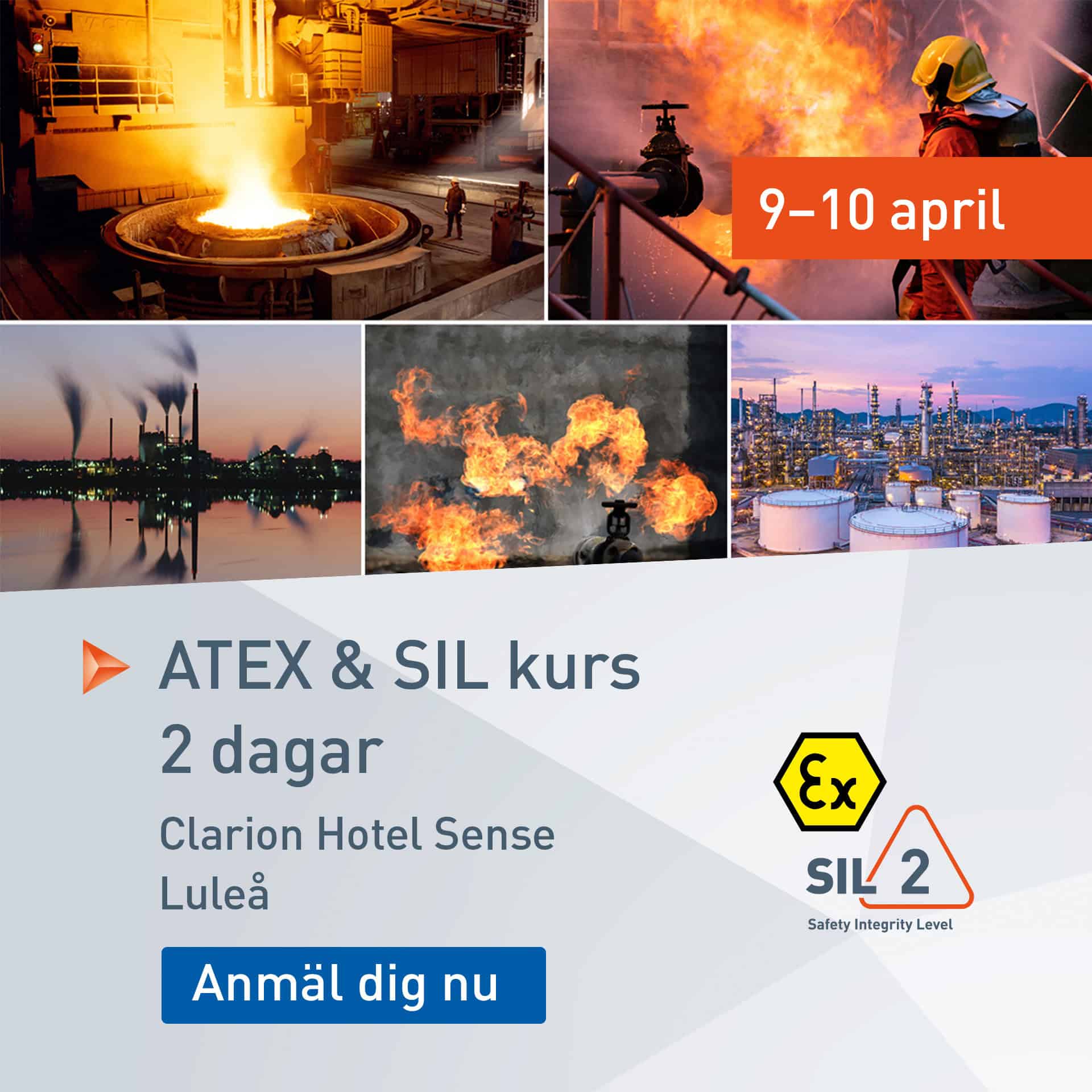 ATEX och SIL kurs - Luleå 9-10 mars